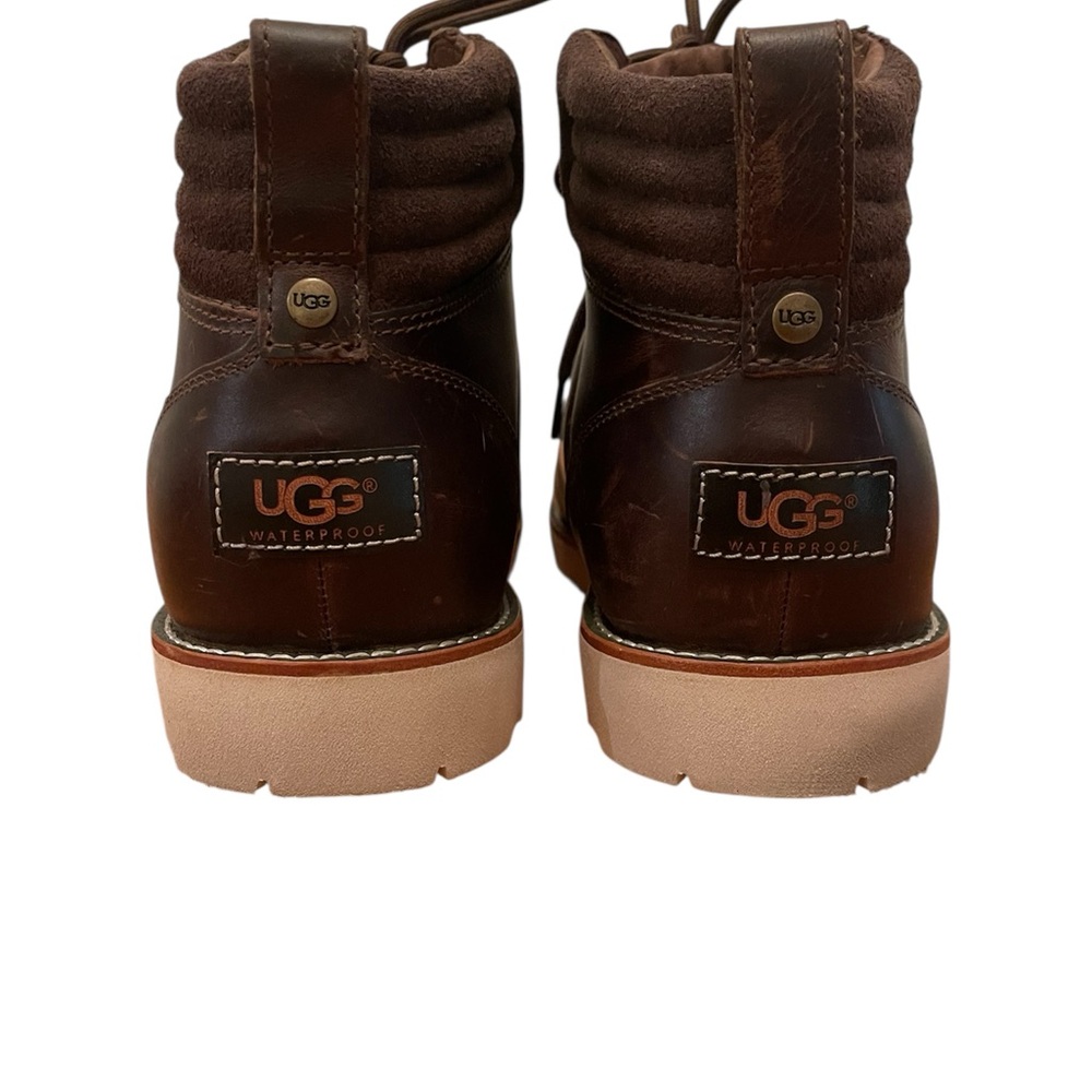 UGG Brwn WATERPROOF Boots Men’s Sz10 Wool Inside Treadlite OutSole LaceUp Chukka